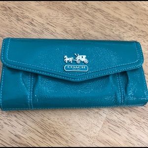 Coach Jade Green Patent Leather Wallet